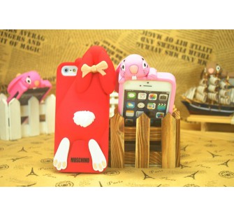 Чехол для iPhone 5/5s  Кролик Moschino Violetta Rabbit Красный